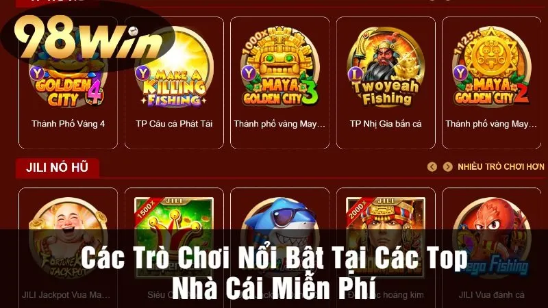 Các Trò Chơi Nổi Bật Tại Các Top Nhà Cái Miễn Phí