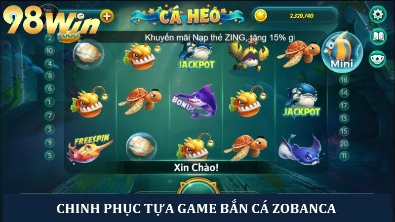 Thử thách game bắn cá Zobanca