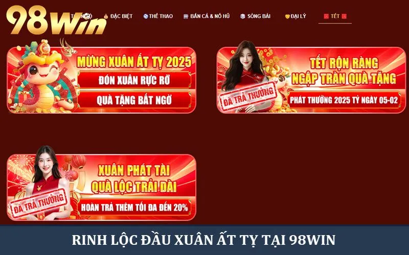 Các lì xì đầu năm siêu hot tại nhà cái 98win