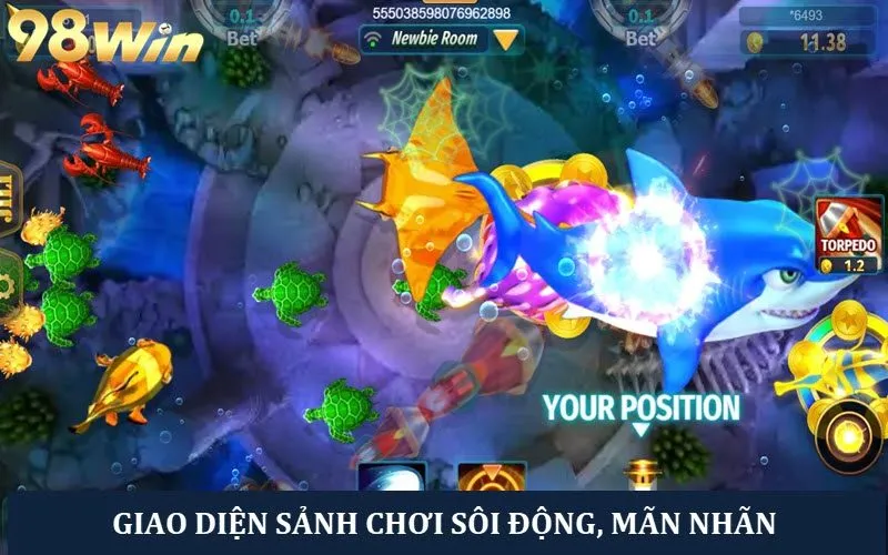 Giao diện sảnh game được thiết kế lung linh